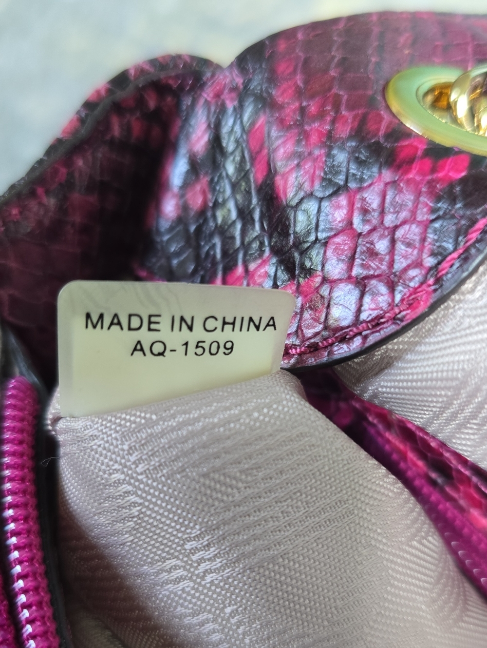 Michael Kors Sloan Fuchsia Quilted Snake Print Leather Chain Shoulder Bag - Picture 13 of 17